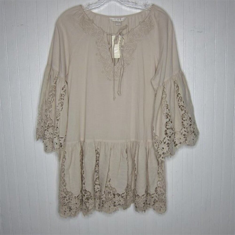Boston Proper Crochet Trim Tunic Size XS